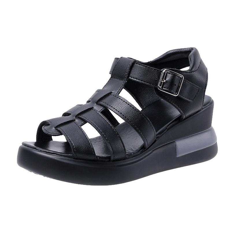 

Sandals women wear summer new open toe casual flat Roman shoes, Black