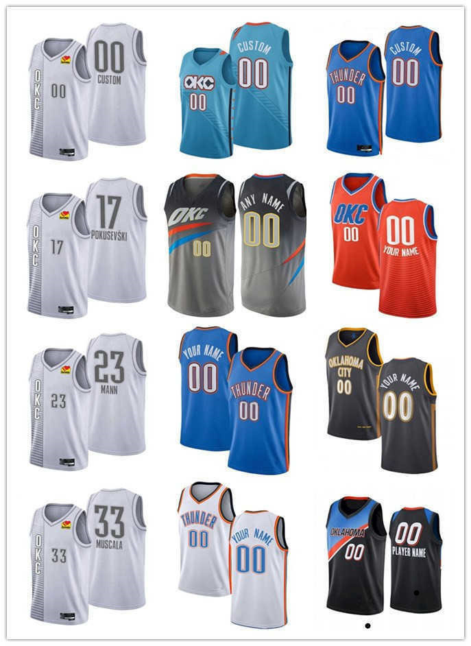 

75th Custom Jersey Oklahoma''City''Thunder''Men 21 Aaron Wiggins 34 Kenrich Williams 27 Vit Krejci 50 Jeremiah Robinson-Earl Basketball Jerseys, Color