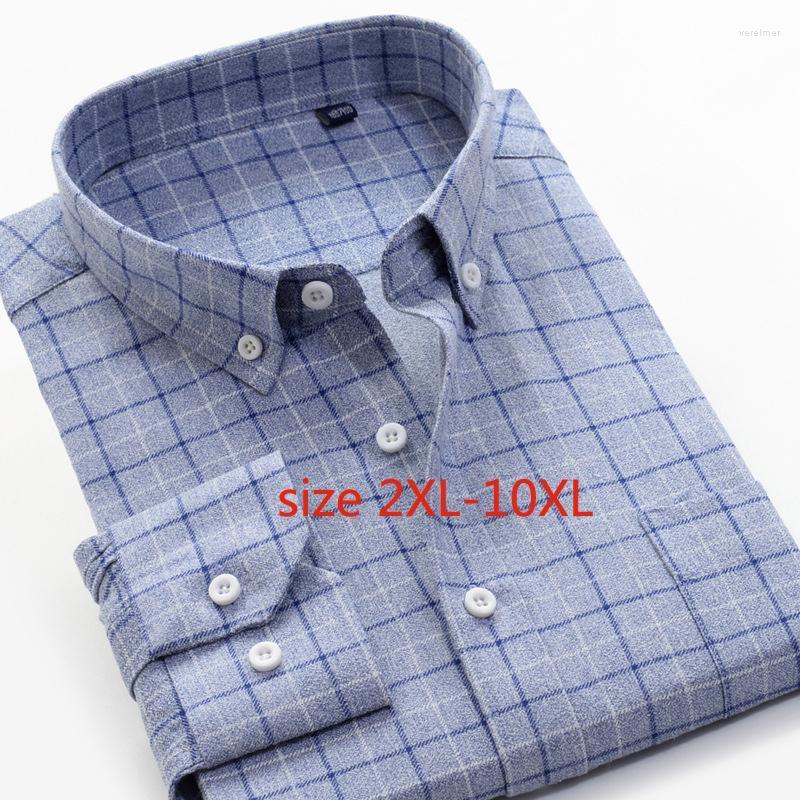 

Men's Dress Shirts Arrival Fashion Cotton Smart Casual Plaid Men Long Sleeve Super Large Plus Size 2XL3XL4XL5XL6XL7XL8XL9XL10XLMen's Vere22, 945035