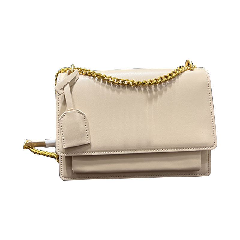 

Sunset Messenger Bags Smooth Leather Handbags Sliding Chain Crossbody Bags Wallets Interleaved Metal Letter Mark Shoulder Bag Hasp Purse With Key Ring, Just a box