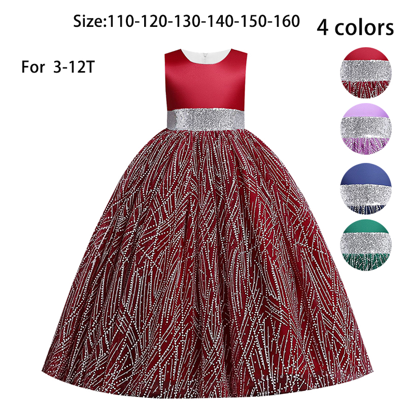 

Formal Dresses Kids Clothes For Girls Elegant Princess Dress Children Costume Gilrs School Graduation Dance Dress Vestidos, Red