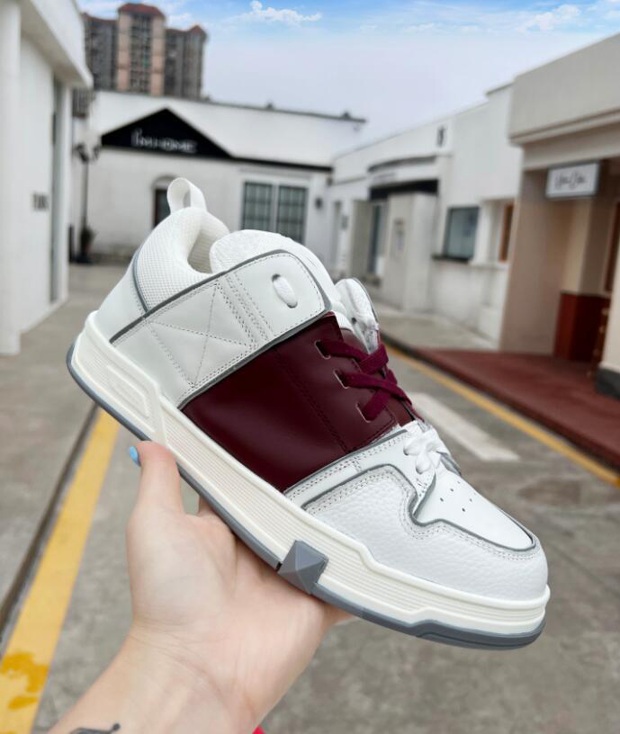 

Luxury Designer Casual Shoes Men Rivet Shoes OPEN SKATE Sneakers TPU Outsole Size 39-45, Box