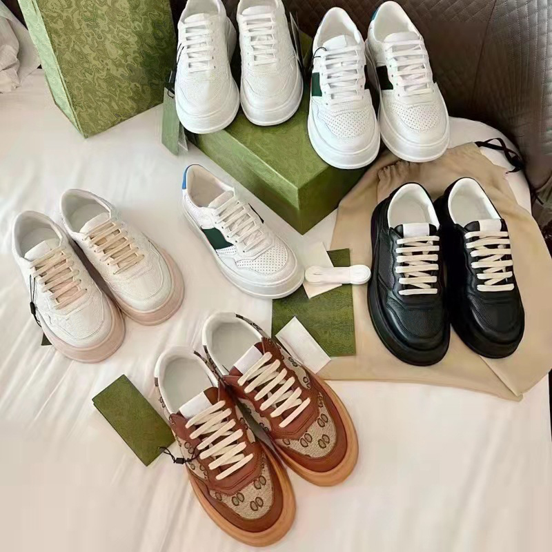 

Retro Embossed sneakers Women Men Designer shoe Motif Leather Sneaker Lace up Platform Casual mens shoes with Web Screener Series