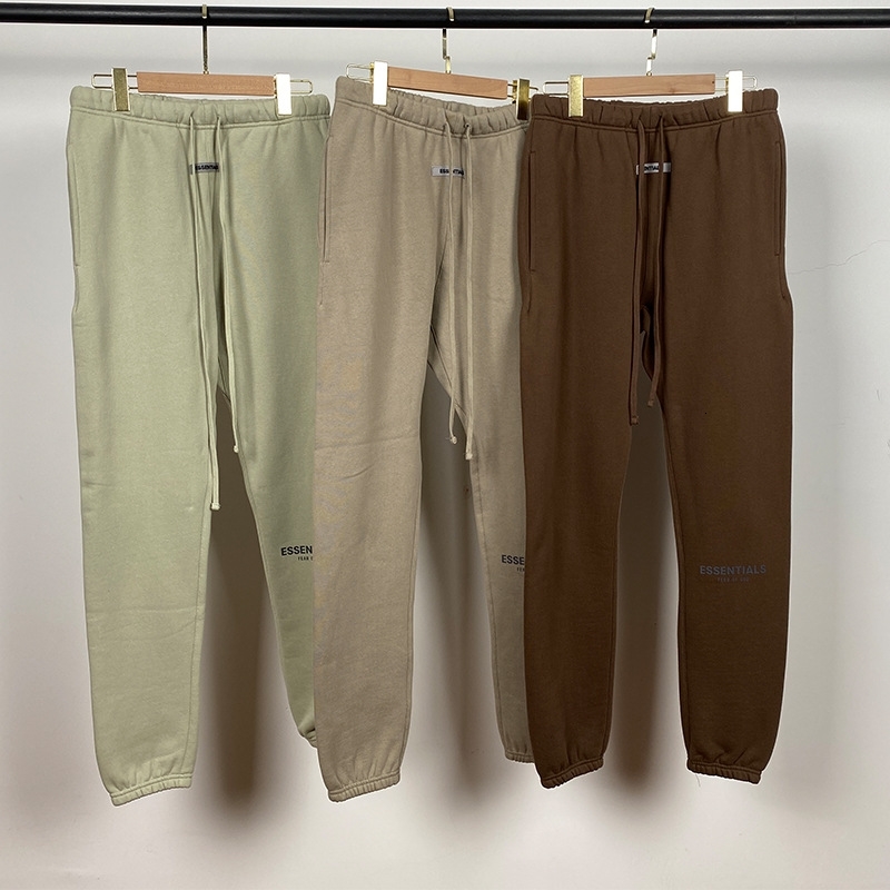 

2020fw Taupe Brown Mustard Green Fog Double Thread Essentials Fashion Pants