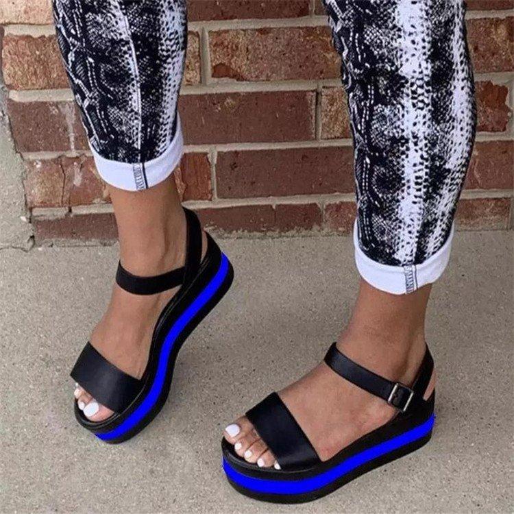 

Sandals Ladies Flat Summer Platform Mixed Colors Wedges Women 2022 Casual Light Beach Shoes Woman Size 35-43, Orange