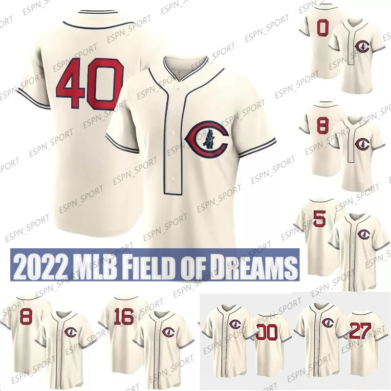 

40 Willson Contreras Mens Cubs 2022 Field of Dreams Jersey 27 Seiya Suzuki 2 Nico Hoerner Sammy Sosa 8 Ian Happ 0 Marcus Stroman Ryne Sandberg Nick Madrigal Miguel Amaya, Womens s-xxl nk logo
