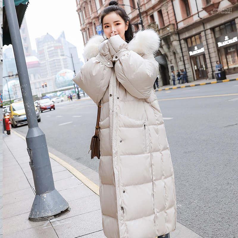 

Women' Down & Parkas Plus Size Women Jacket Cotton 2022 Winter Coats Super Long Loose Hooded Fur Collar Thicken Snow Coat1 Stra22, Light green parkas