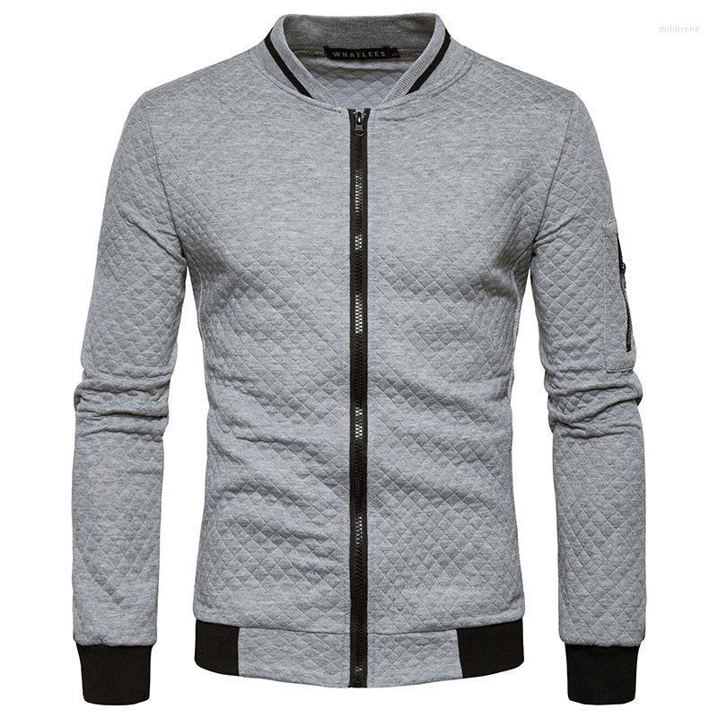 

Men' Hoodies & Sweatshirts 2022 Brand Men' Diamond Lattice Color Zipper Collar Coat SweatshirtMen' Mild22, Black