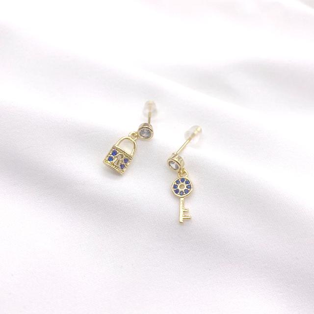 

Hoop & Huggie Fashion Cute Sweet Lock Key Small Stud Earrings For Women Piercing Party Jewelry Pendientes Accessories 2022Hoop