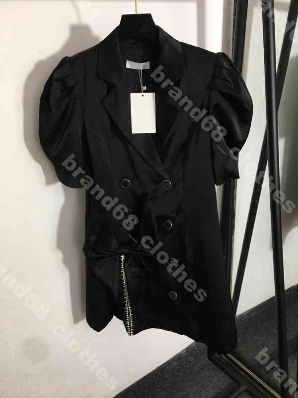 

designer women simple suit dress slim black cotton shirts dresses val..tino logo brand clothes puff sleeves bow sexy party skirts oversize female Apparel album