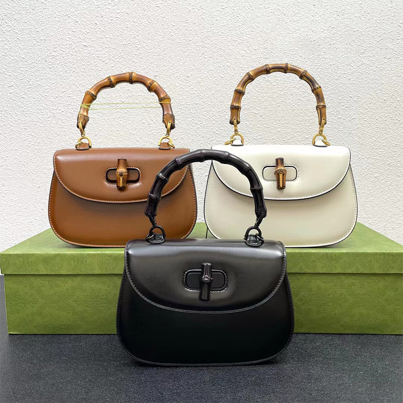 

Top quality GU logo CCI luxury designer Shoulder woemn Fashion Bags Bamboo bag tote leather Handbag Crossbody bag famous Handbags Lady wallet Purses 21cm, Deep brown