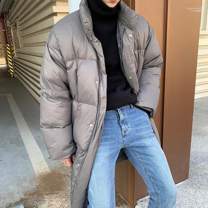 

Thick Long Coat Men's Warm Fashion Casual Stand-up Collar Parka Men Wild Loose Korean Winter Jacket Mens Clothes -2XL1 Stra22, Black