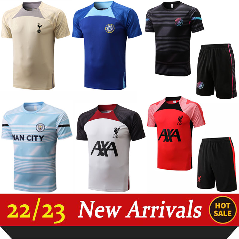 

2022/23 Mens Manch city Liv POOR Training suit short and shirt blue, 13