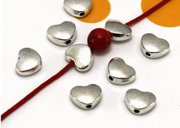 

8mm Fashion Tibetan Silver heart Small Metal Beads Alloy Beading Decoration Spacer Loose Charms DIY Jewelry Make sw4y