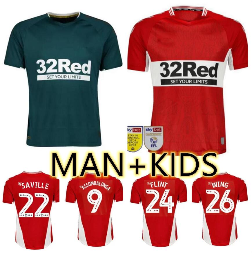2021 2022 Jerseys de football Middlesbrough 21 22 Fry Wing Akpom Fletcher Home Away Football Men and Kids Shirt