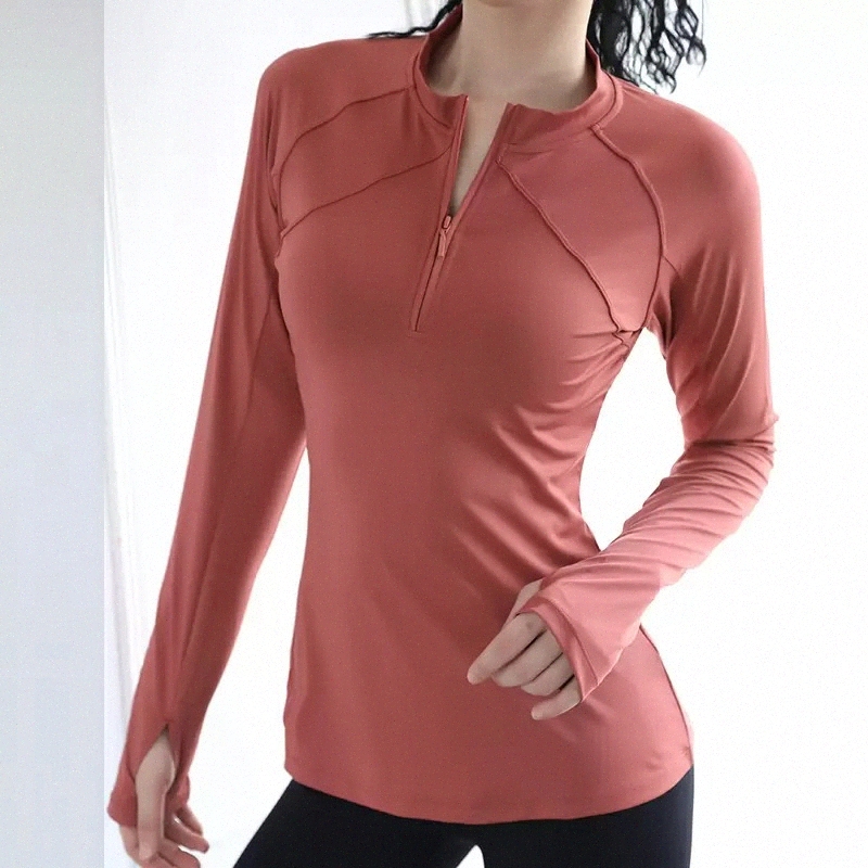 

22s New LuLus Yoga Tops Women T shirt Autumn and Winter Double-line Zipper Long-sleeved t-Shirt Quick-drying Fitness Clothing Running Sports Jacket, I need see other product