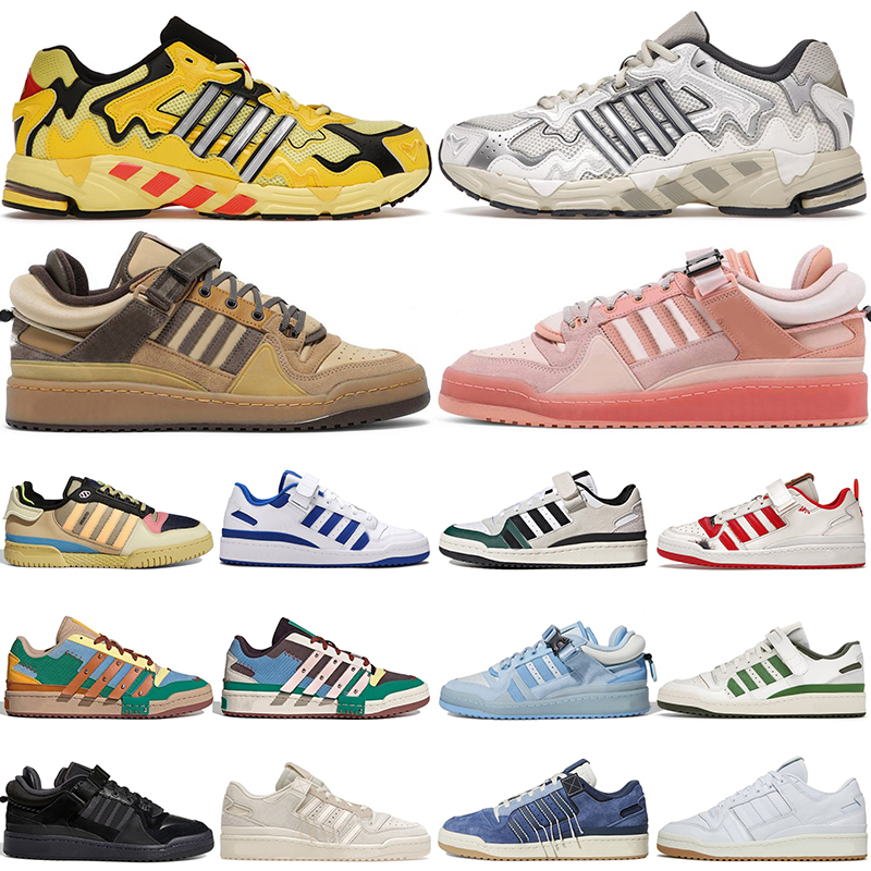 

2022 Casual Shoes Bad Bunny x Forum Buckle Low Yellow Cream Blue Tint Core Black Benito men women outdoor trainers designer sneakers walking jogging, Home alone