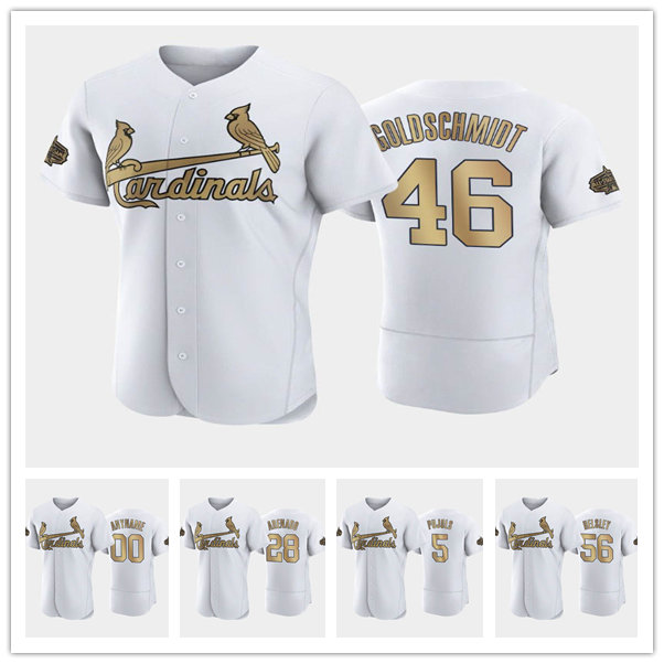 

#56 Ryan Helsley #5 Albert Pujols #28 Nolan Arenado #46 Paul Goldschmidt 2022 All-Star Authentic St. Louis''Cardinals''MEN White baseball Jersey, Custom name number