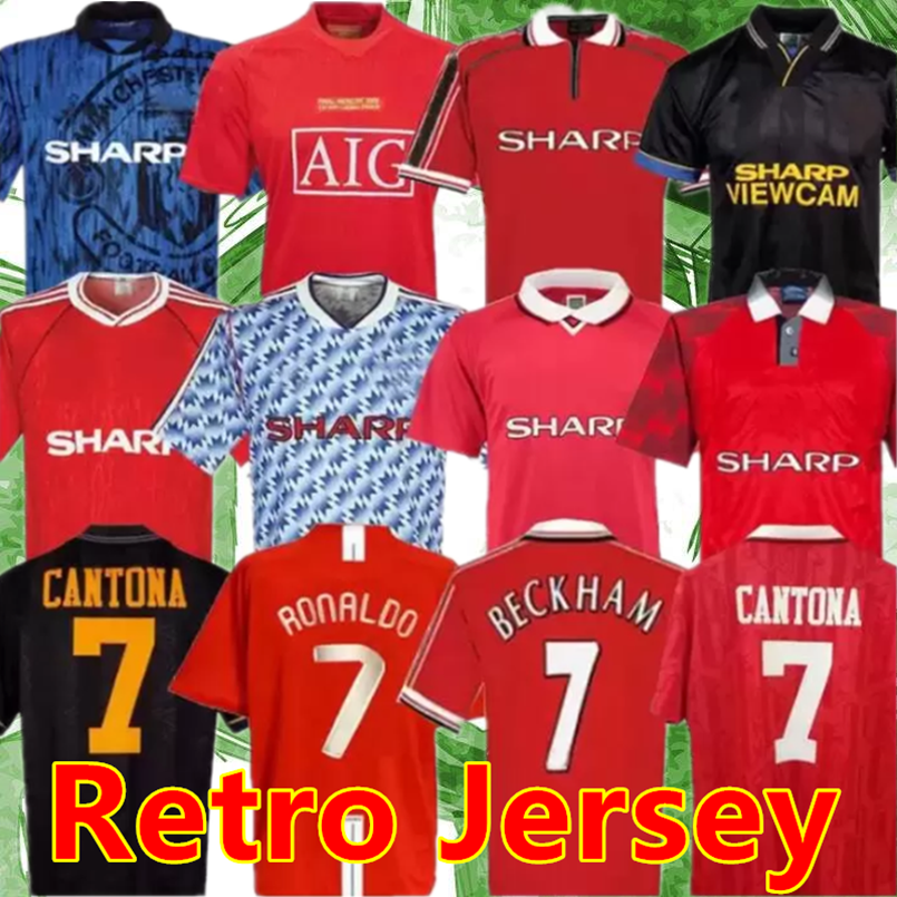 

Man 85 83 90 92 96 98 Retro United soccer jerseys final match home Jersey 1985 1994 98 BECKHAMs CANTONA KEANE SCHOLES GIGGS football shirt, 00-02 home