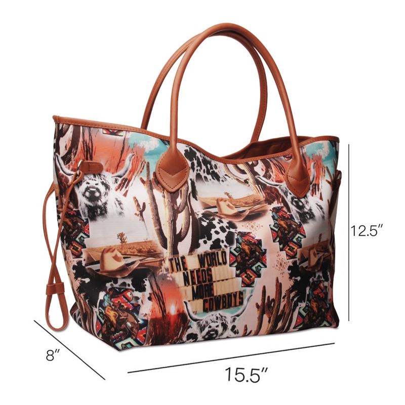 

Evening Bags Retail Cowboy Tote DOM1131851 Cow Printed Women Handbag Serape Canvas Bag With PU Handle, Sunflower turquoise
