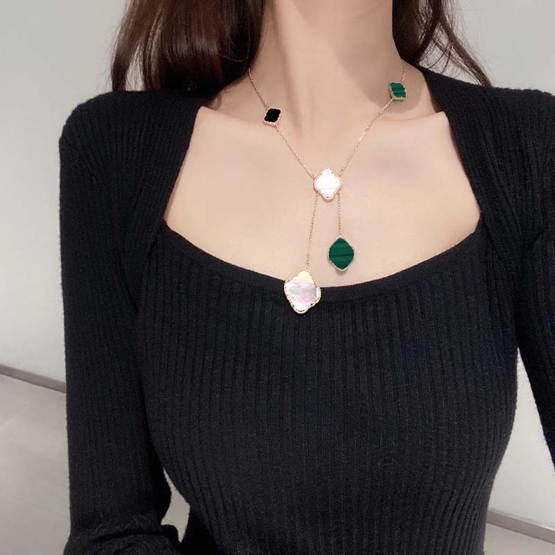 

Elegant six-flower pendants necklace designer 4/Four Leaf Clover Charm Bracelets Bangle Chain 18K Gold Agate Shell Mother-of-Pearl for designer Jewelry Women gift