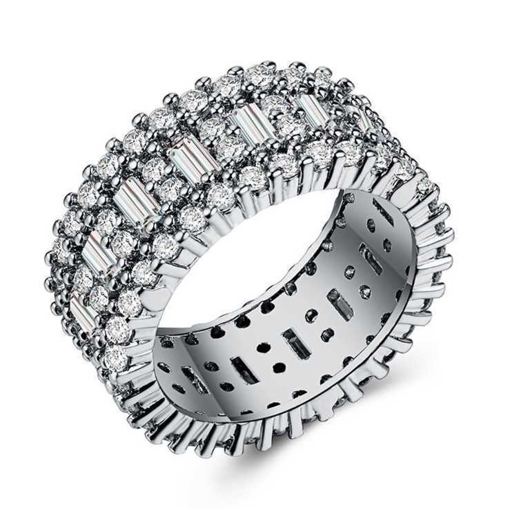 Women's Exaggerated Luxury Crystal Ring, Summer Jewelry, Explosion Model, Swarovski, Wedding Wholesale-image-745615516