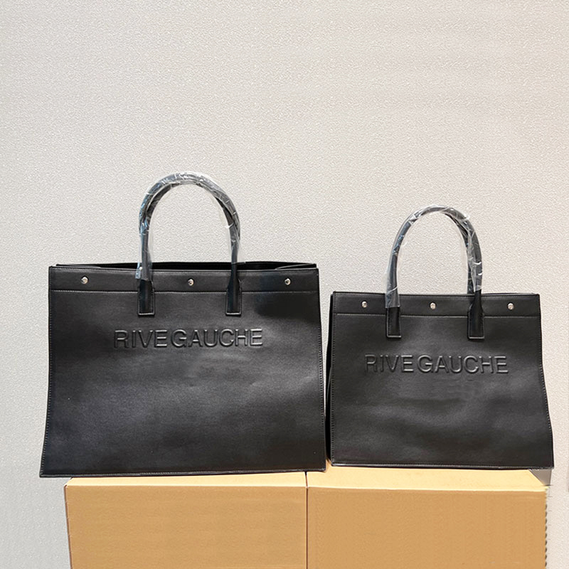 

Tote Bags Women Handbag RIVE GAUCHE Shopping Bag Shoulder Bag Genuine Leather Handles Large Capacity Embossed Letter Interior Zipper Pocket High Quality Purse, No box
