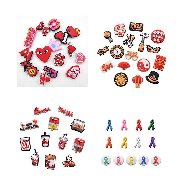 

hot cartoon croc charms soft rubber shoecharms buckle garden shoe flower pvc bracelet wrstiband decoration part