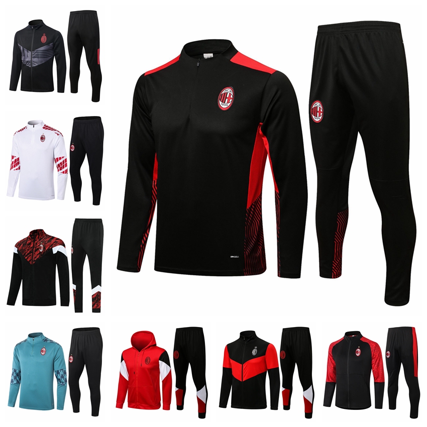 

22/23 New AC MILANS Tracksuits Full Zipper Jacket Training Suit Jogging Set Football Soccer Jerseys Kit Chandal Survetement Maillots De Foot YX06