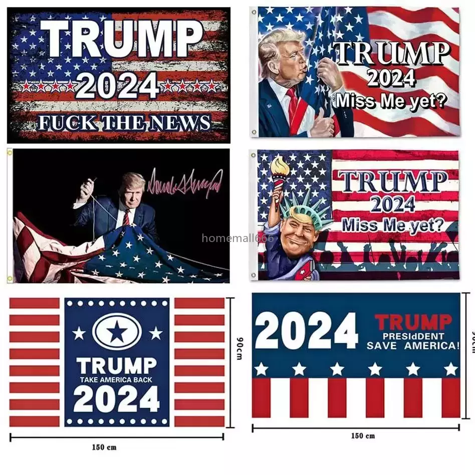 

New Designed Trump 2024 Save The American Flag Miss Me Yet Campaign Flags Home Garden Banner Decorations Fast Delivery