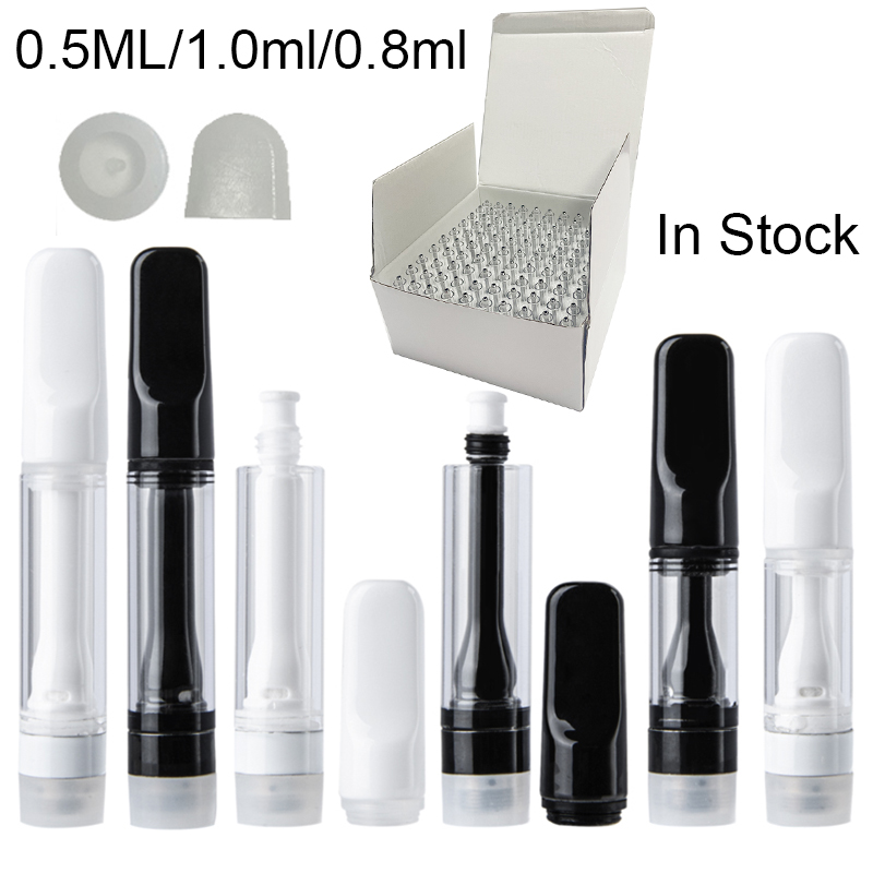

Full Ceramic Vape Cartridges Atomizers 1.0ml 0.5ml 0.8ml Empty Vapes Pens Thick Oil Glass Tank 3.0mm Hole Lead Free Carts