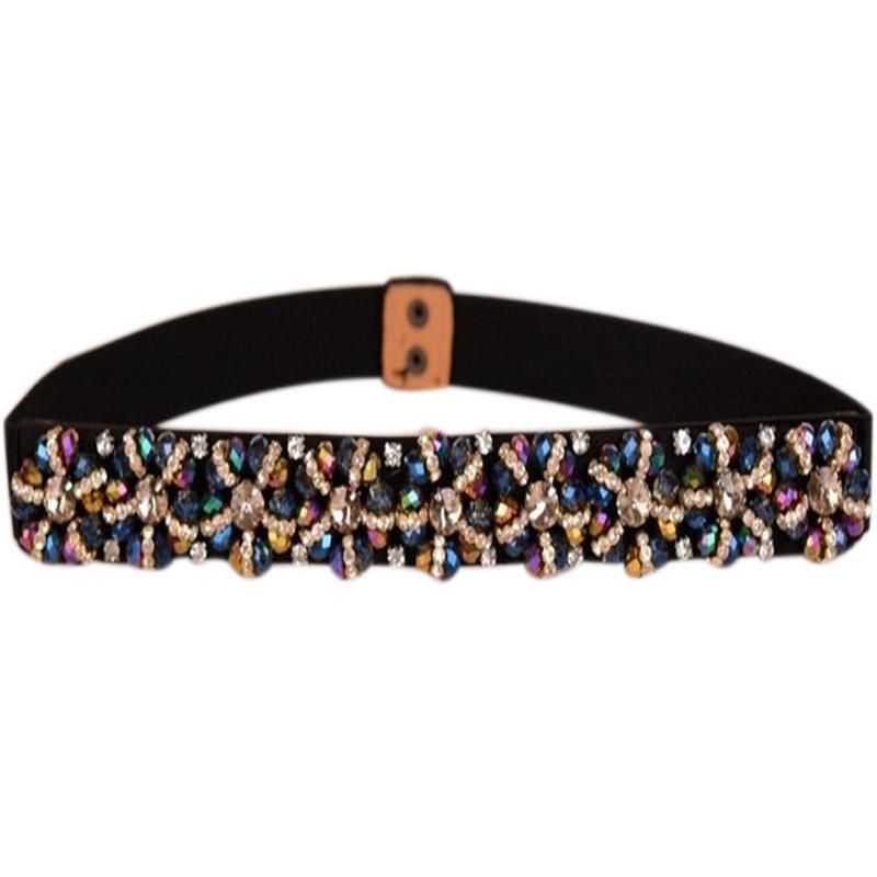 

Belts 2022 Arrival Women's High-grade Diamond Crystal Wild Cintos Femininos Rhinestone Retro Wide For Women, Black