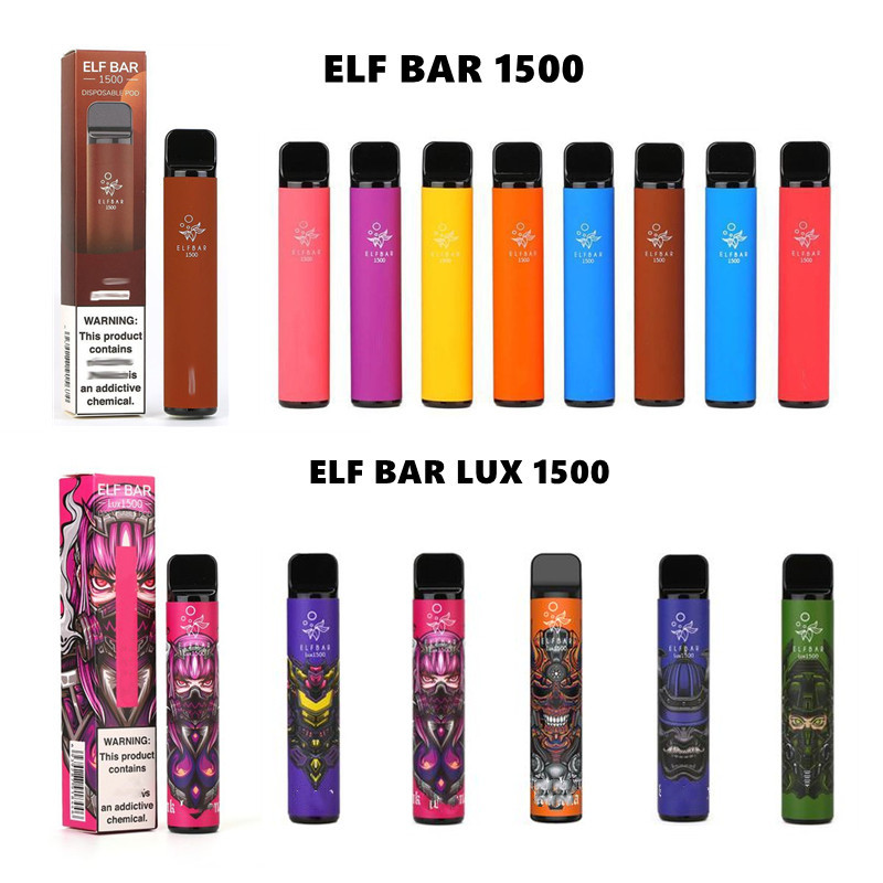 

ELF Bar Lux 1500 Puffs E Cigarette Disposable Pod Device 1500Puffs 850mAh Battey 4.8ml Pods Cartridge Vapes Kit disposables 16 Colors Vs Bc Bang XXL Elux Leegend