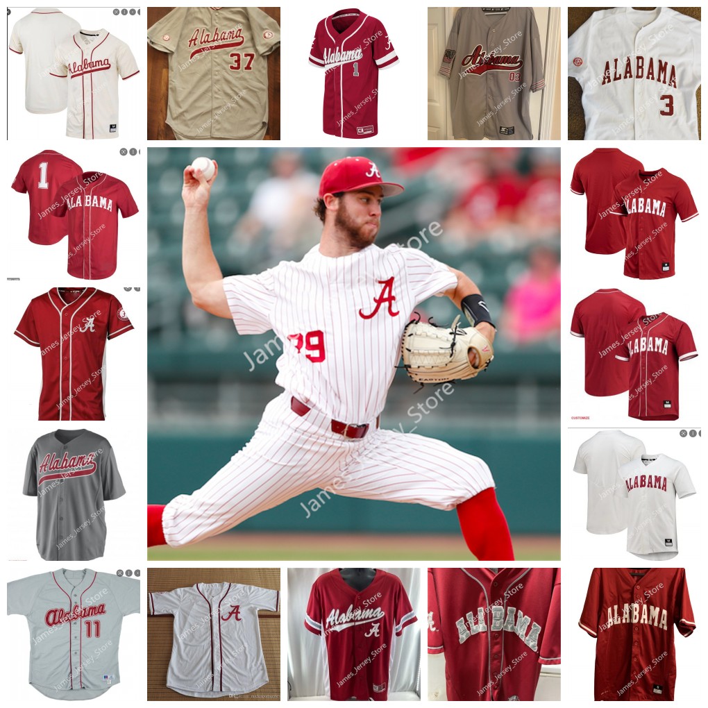 

NCAA Alabama Crimson Tide Baseball Jersey 39 GARRETT MCMILLAN 40 BROCK GUFFEY 41 CONNOR BALL 44 ZANE DENTON 48 LANDON GREEN 88 HUNTER HOOPES 38 DYLAN RAY DAVIS HELLER
