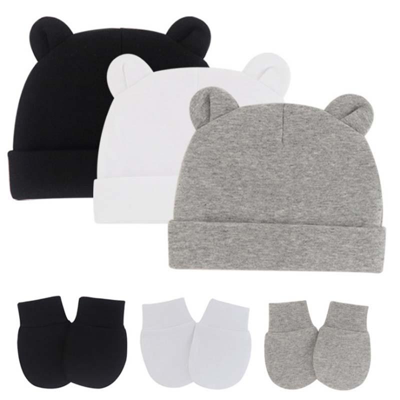 

Berets Baby Cotton Beanies Hat And Mittens Set Solid Candy Color Stretchy Infant Warm Cap Gloves 0-1 Years OldBerets BeretsBerets, Type 4