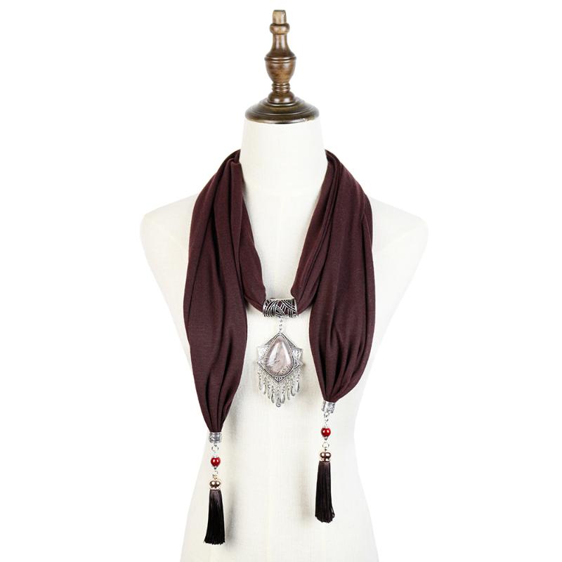 

Scarves Women Pendant Jewelry Scarf Necklace Head Shaw Cotton Gemstone Femme Shawl Beaded Jewellery Beach Sarong Hijabs ShawlScarves