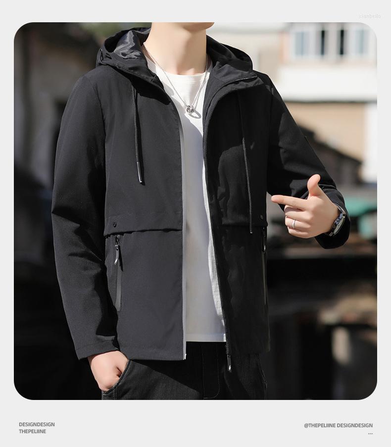 

Men' Jackets Pure Color Men Jacket Autumn And Winter 2022 Casual Thickening Spring Tooling Trend For, Blue