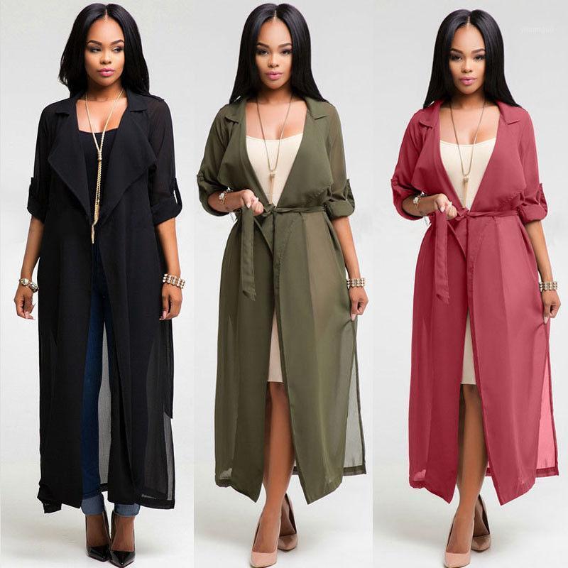 

Women Casual Vintage Kimono Cardigan Ladies 2022 Summer Long Crochet Chiffon Preto Loose Solid Printed Blouse Tops Black, Army green