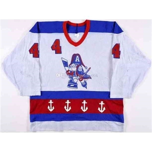 

C26 Nik1 2020 Ian Kidd Milwaukee Admirals Game Worn Hockey Jersey Embroidery Stitched Customize any number and name Jerseys, White