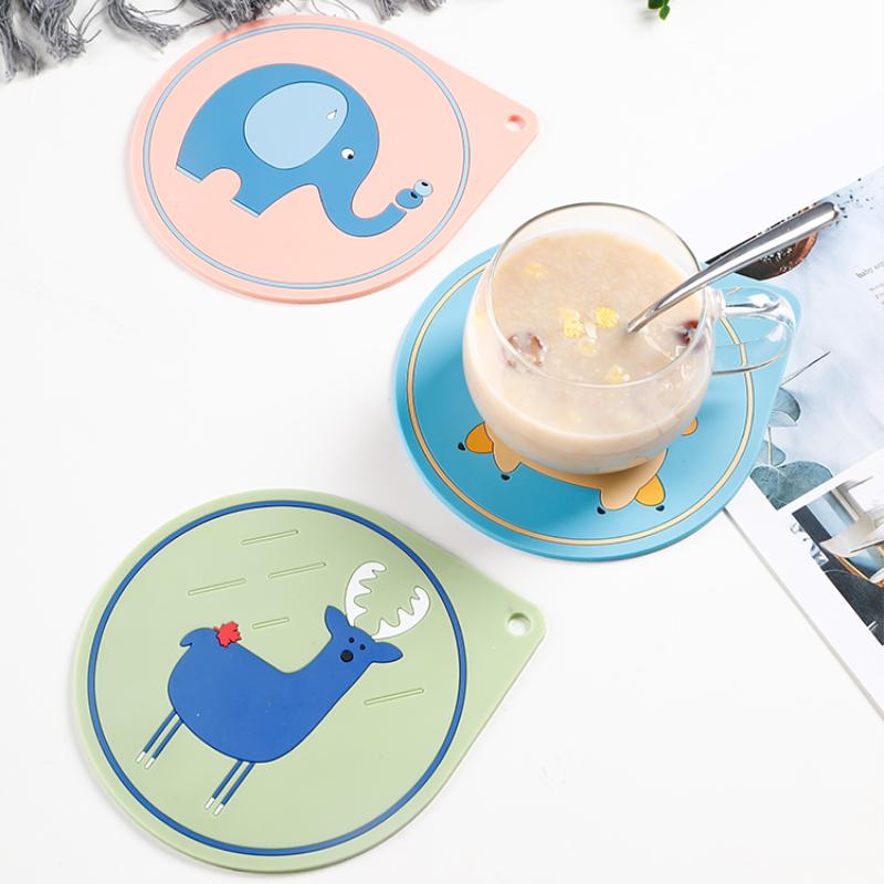 

Mats & Pads Creative Cartoon Silicone Heat Insulation Pad Anti- Table Mat Household Resistant Placemat Cup Baking