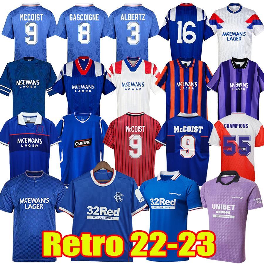 

2021 2022 Glasgow FC Home Soccer Jerseys 21 22 23 Gerrard Rangers 150th Anniversary Football Shirts Retro 96 97 98 99 DAVIS TRAINING GASCOIG, Retro 94-95 away purple