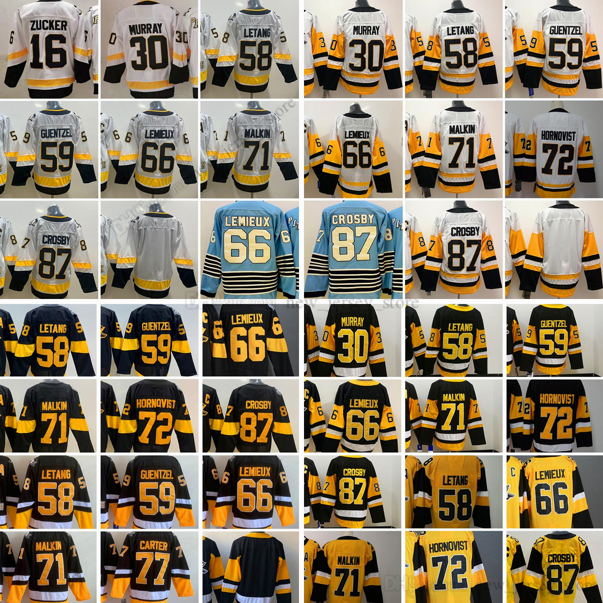 

Movie College Ice Hockey Wears Jerseys Stitched 30MattMurray 58KrisLetang 59JakeGuentzel 66MarioLemieux 71EvgeniMalkin 87SidneyCrosby 72PatricHornqvist, As picture