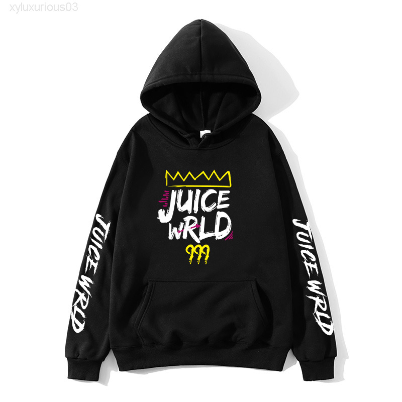 

2021 Black and White Red j Uicewrld Hoodie Sweatshirt Juice Wrld wrld Trap Rap Rainbow Glitch World, Dark gray
