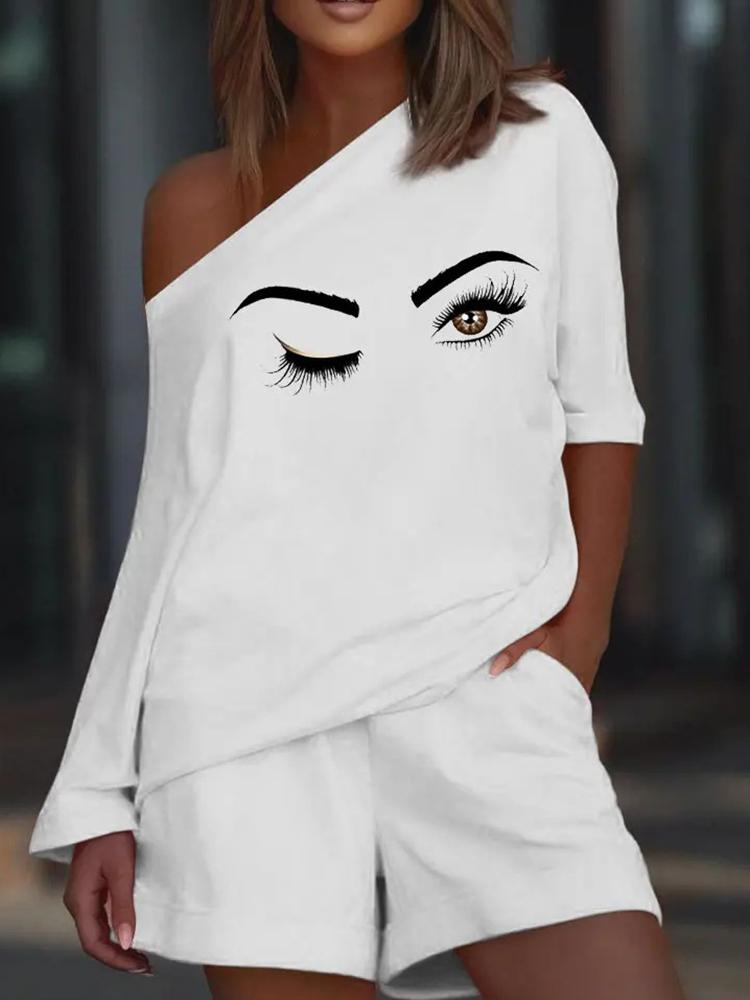 

Women' Tracksuits Trendy Fashion Sweatshirt Pants Set Women Off Shoulder Loose Two-piece Suit 2022 Casual Summer Top Pullover Shorts Outfit, 07 letter orange