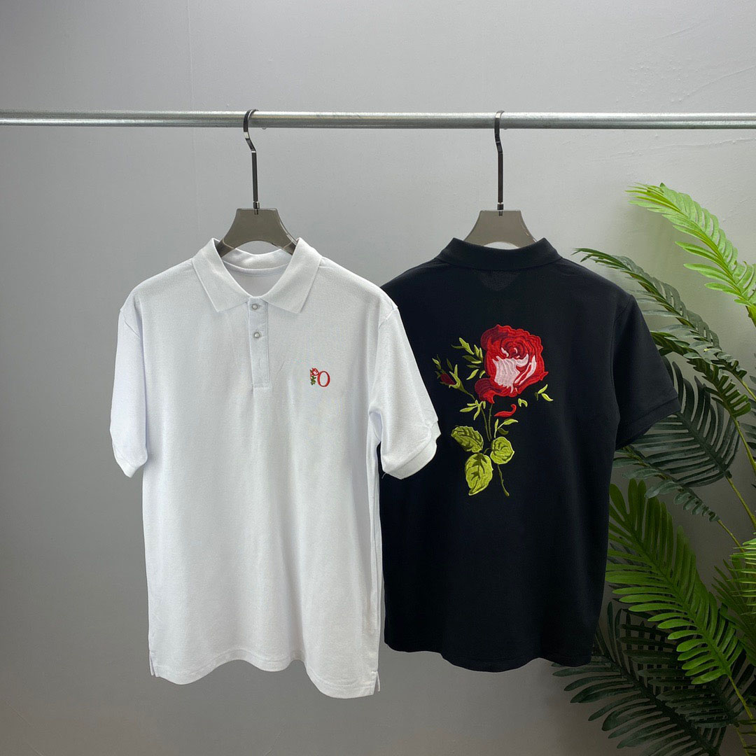 

Men's T-Shirts Round neck embroidered and printed polar style summer wear with street pure cotton w3r