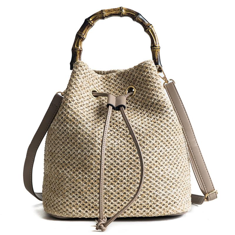

Evening Bags Bolsas Feminina Bolsos Mujer Slub Handle Bucket For Women 2022 Small Shoulder Handbags Female Hand Bag Single Casual, Brown