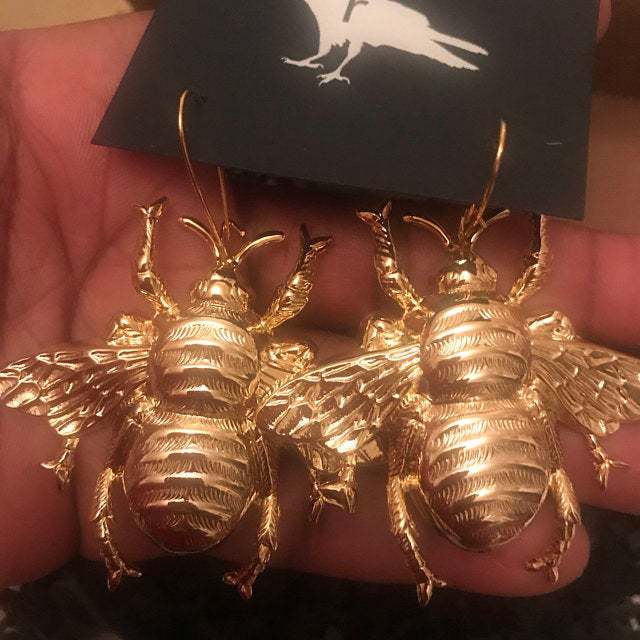 

Stud Earrings Designer for Women's Dangle Retro Exaggerated Big Bee Earrings Personality Fashion Queen Victoria Style Banquet Gifts