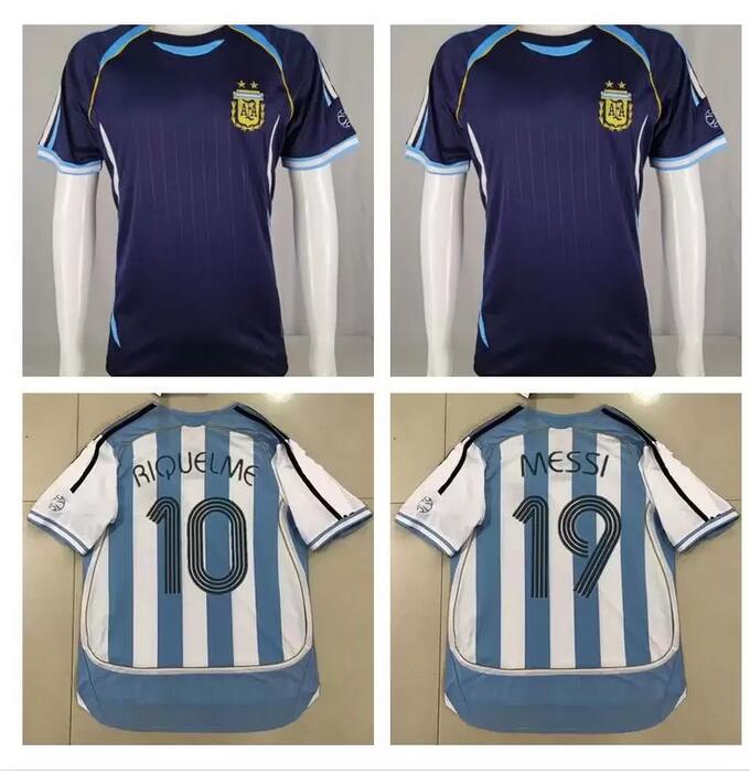 

Retro Argentina Soccer Jersey 2006 world cup RIQUELME Vintage Classic Collection 06 football shirt CRESPO home away Camiseta