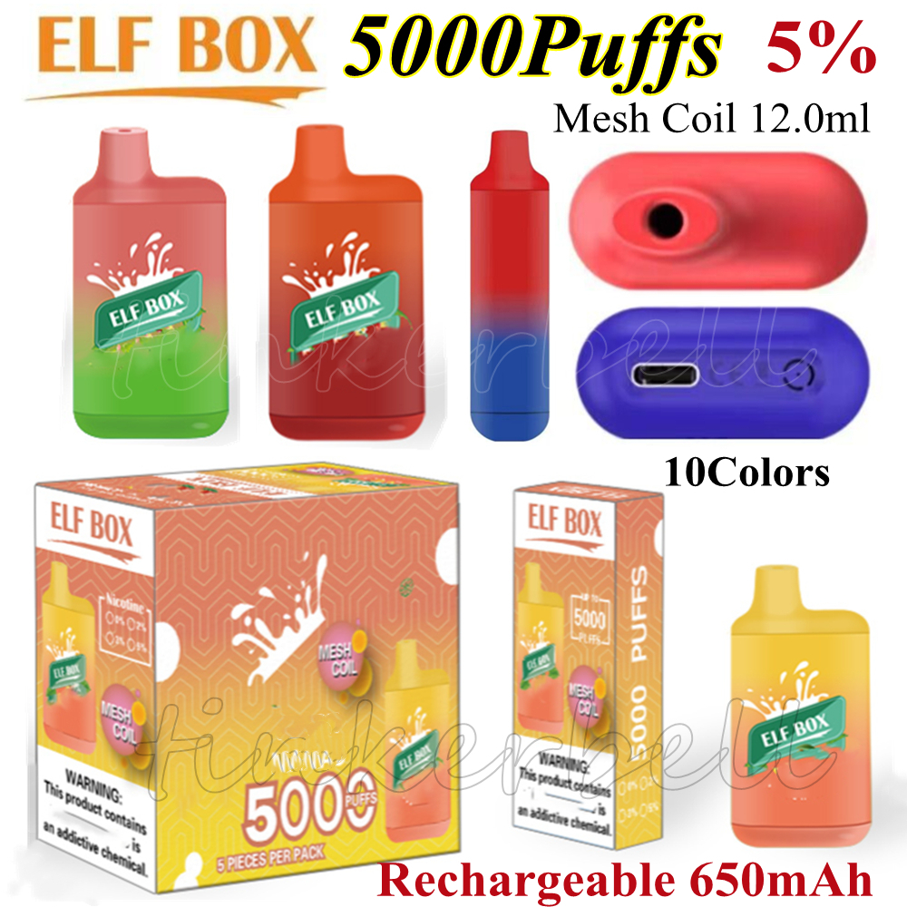 

Original DOLODA ELF Box 5000Puffs mini bar 800 Puff E Cigarette 0% 2% 3% 5% Disposable Vape Pen Rechargeble 650mAh Battery 12ml Mesh Coil vs Bang RandM MAX