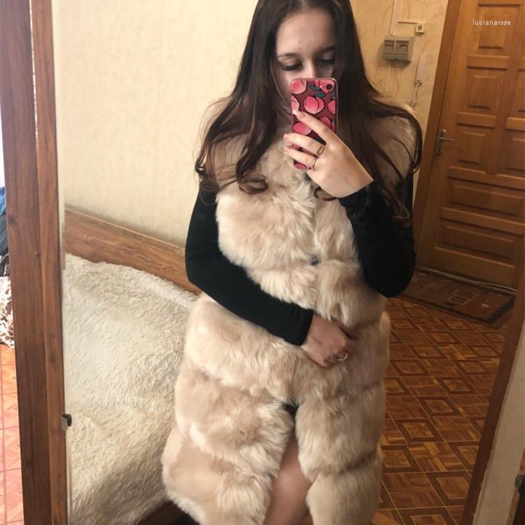 

Women' Vests Winter Warm Fur Coats Fashion Women Faux Vest Coat Thicker Colete Feminino -4XL Wj1124 Luci22, Black